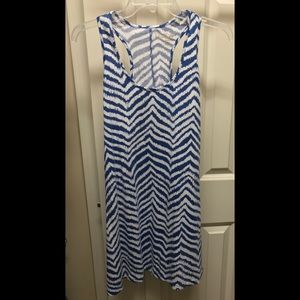 Lily Pulitzer Blue and Whited Striped Sun Dress.